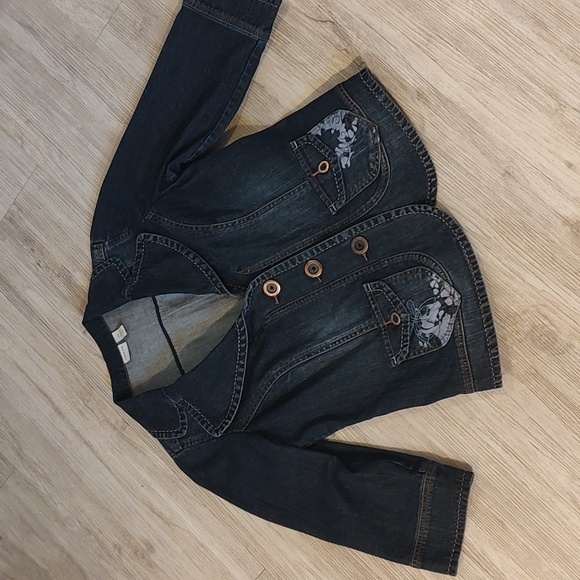 VENEZIA Denim Jacket with Decorative Pockets 3/4" Sleeves. Size 14/16 - Picture 2 of 9